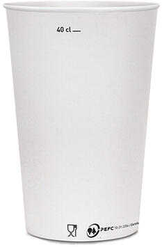 GOBELETS CARTON BLANC 49 CL JAUGÉ À 40 CL X50