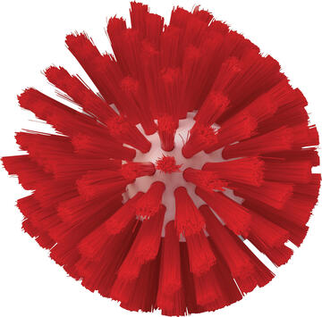 BROSSE ALIMENTAIRE RONDE DIAMETRE 13,5CM A PAS DE VIS FIBRE MEDIUM ROUGE
