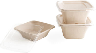 SALADIERS EN FIBRE DE CANNE CARRÉS 180X180X90 MM 120 CL X400