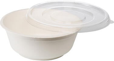 COUVERCLES EN PET POUR SALADIERS RONDS FIBRE DE CANNE Ø 175 MM X600