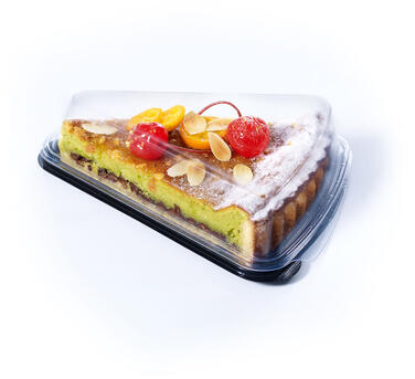 BASES TARTE TRIANGLE PS NOIR COUVERCLES TRANSPARENTS PVC X420
