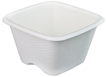 POTS À SAUCE FIBRE DE CANNE CARRÉS SANS COUVERCLE 8 X 8 CM 13 CL X600