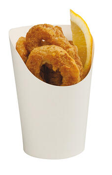 POTS SNACK EN CARTON BLANC POUR WRAPS OU FRITE Ø BASE 80 H134 MM X1000