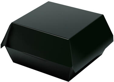 BOÎTES BURGER CARTON NOIR AVEC COUVERCLE ARTICULÉ 11,5X11,5 CM HAUTEUR 6 CM X50
