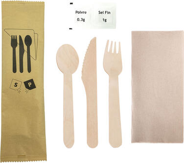 KIT COUVERTS BOIS 6 EN 1 X250