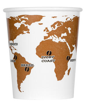 GOBELETS EN CARTON WORLD MAP Ø 80 MM 29 CL X60