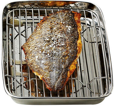MINI-PLAT JAPONAIS INOX AVEC GRILLE 20X15 CM