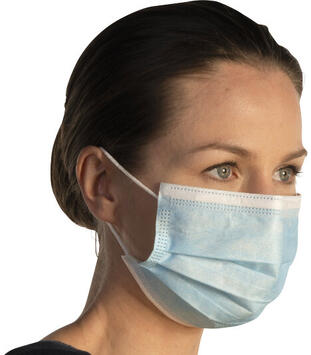 MASQUE 3 PLIS BLEU X50