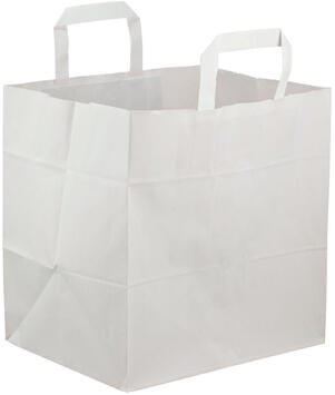 SAC POIGNÉES PLATES PAPIER 22+12X30CM BLANC X250