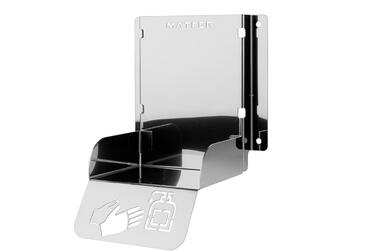 SUPPORT MURAL TOUT INOX POUR FLACON DE GEL HYDROALCOOLIQUE
