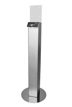 SUPPORT SUR PIED TOUT INOX POUR FLACON DE GEL HYDROALCOOLIQUE