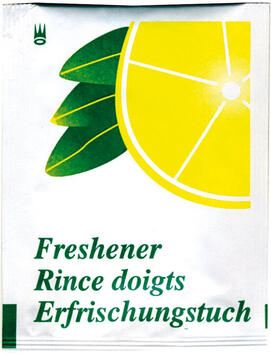 RINCE-DOIGTS SENTEUR CITRON, EN SACHET 6X5 CM, FORMAT DÉPLIÉ 13X14 CM X1000