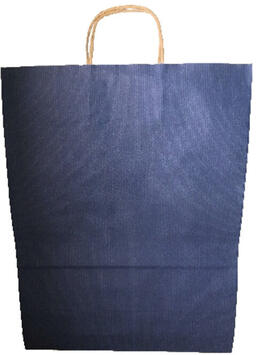 SAC POIGNÉES TORSADÉES PAPIER 32+15X42CM BLEU X200