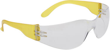 SACHET D'UNE PAIRE DE LUNETTES DE PROTECTION TRANSPARENTES BRANCHES ORANGES