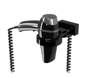 KIT SÈCHE-CHEVEUX 1400W NOIR CLIPPER AVEC SUPPORT UNIVERSEL
