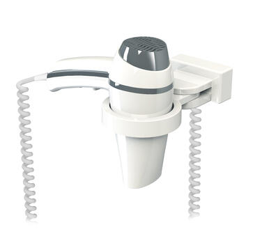 KIT SÈCHE-CHEVEUX 1400W BLANC CLIPPER AVEC SUPPORT UNIVERSEL
