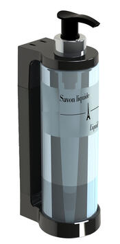 DISTRIBUTEUR MANUEL SAVON À RÉSERVOIR ISISS NOIR 300ML