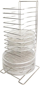 RACK POUR GRILLES À PIZZA INOX 15 NIVEAUX JUSQU'À 40 CM