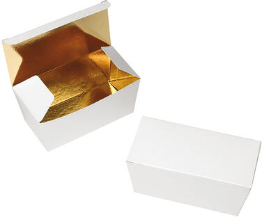 BALLOTINS À CHOCOLATS CARTON BLANC OR 375G 145X73X65 MM X25
