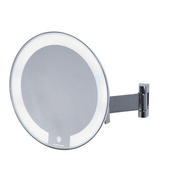 MIROIR COSMOS LUMINEUX CHROME BRAS TUBULAIRE GROSSISSANT