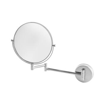 MIROIR FIESTA ROND DOUBLE FACE BRAS TUBULAIRE LAITON CHROME