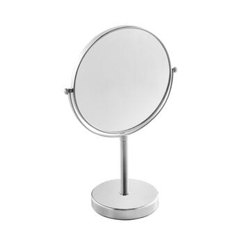 MIROIR FIESTA CHROME SUR PIED DOUBLE FACE BRAS LAITON CHROME