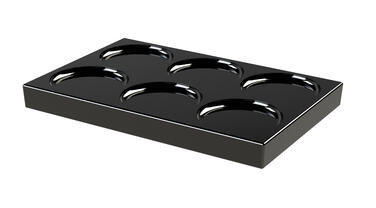PORTE-CAPSULES RÉVERSIBLE MODULABLE MÉLAMINE NOIR