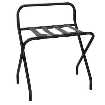 RACK À BAGAGES AVEC DOSSERET MÉTAL NOIR