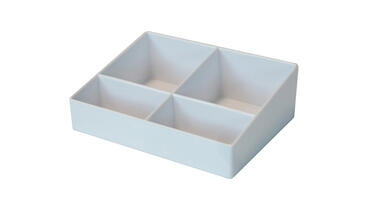 PLATEAU ZEN LINE PORTE-SACHETS BLANC 4 COMPARTIMENTS