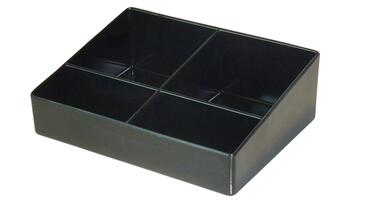 PLATEAU ZEN LINE PORTE-SACHETS NOIR 4 COMPARTIMENTS
