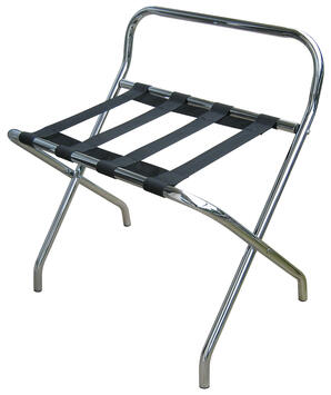 RACK À BAGAGES AVEC DOSSERET MÉTAL CHROME