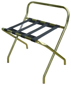RACK À BAGAGES AVEC DOSSERET MÉTAL DORÉ