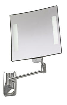 MIROIR LUMINEUX GALAXY NOIR BRAS TUBULAIRE LAITON CHROME