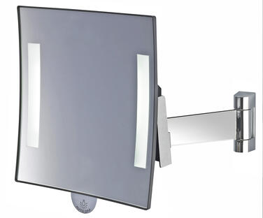 MIROIR LUMINEUX GALAXY NOIR BRAS PLAT LAITON CHROME