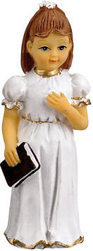 SUJETS DE COMMUNION, AVEC MISSEL, FILLE H 10 CM X4