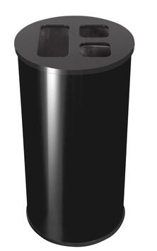 POUBELLE 3 FLUX 2X15L ET 1X30L NOIR