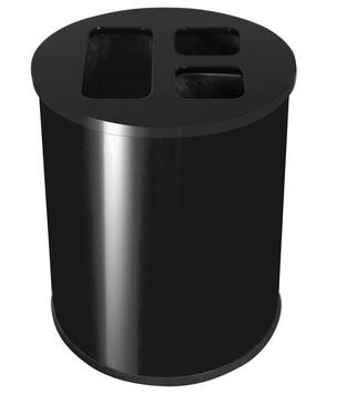 POUBELLE 3 FLUX 2X10L ET 1X20L NOIR