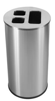 POUBELLE DE TRI 60L 3 FLUX INOX BROSSE