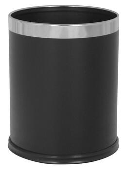 CORBEILLE A PAPIER 10L EFFET CUIR NOIR