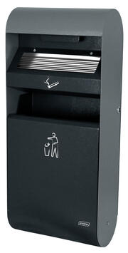 CENDRIER CORBEILLE MURAL 3L/14L NOIR