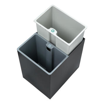 CORBEILLE DE TRI 2X7L NOIR / GRIS