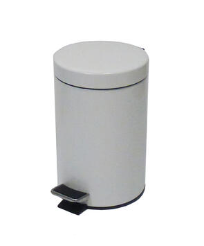 POUBELLE A PEDALE 5L METAL BLANC