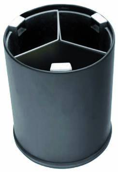 CORBEILLE RONDE 3 FLUX 13L NOIRE