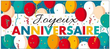 DÉCORS EN PAIN AZYME "JOYEUX ANNIVERSAIRE" 90X40MM X24