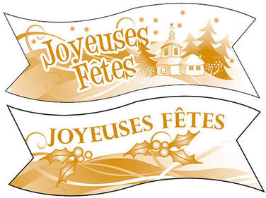 DÉCORS EN PAIN AZYME BANDEROLE "JOYEUSES FÊTES" 94X30 MM X24