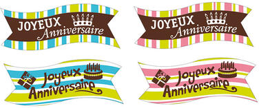 DÉCORS EN PAIN AZYME BANDEROLE "JOYEUX ANNIVERSAIRE" X24