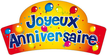 DÉCORS EN PAIN AZYME BANDEROLE "JOYEUX ANNIVERSAIRE" 90X47MM X24