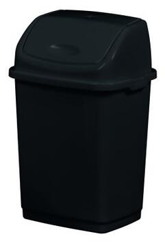 POUBELLE COUVERCLE BASCULANT CLAP GREEN 5L NOIR