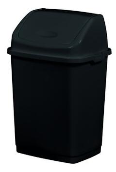 POUBELLE COUVERCLE BASCULANT CLAP GREEN 10L NOIR