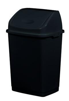 POUBELLE COUVERCLE BASCULANT CLAP GREEN 18L NOIR